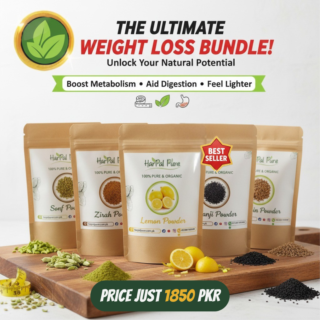 Natural Weight Loss Deal Combo – Saunf, Zeera, Lemon, Kalonji & Ajwain Powders